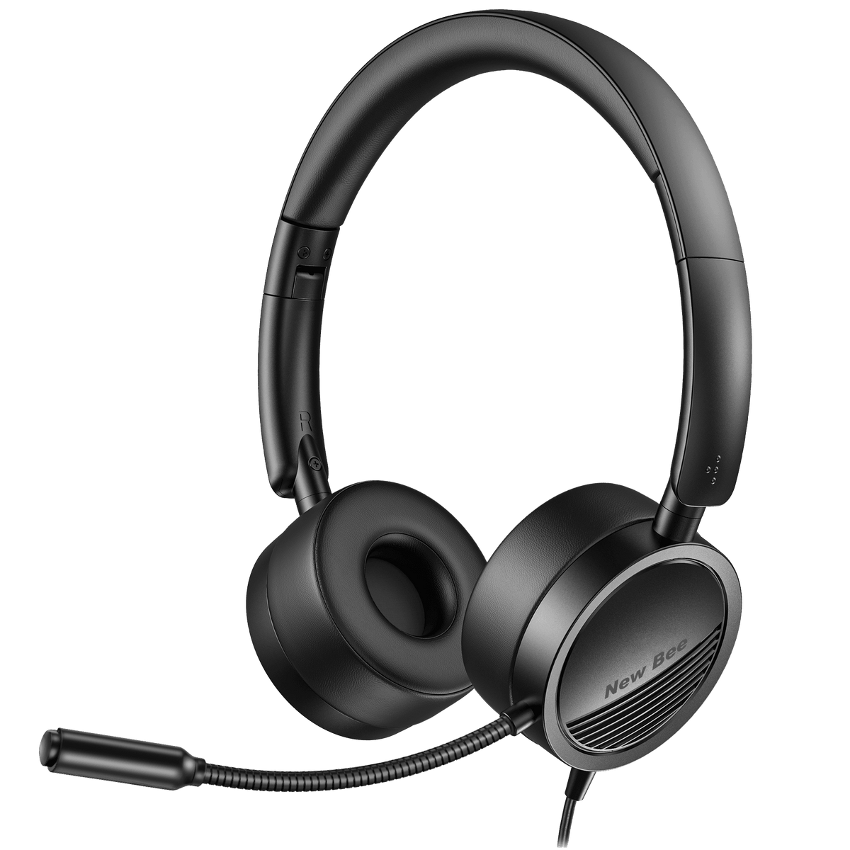 USB Office Computer Headset Noise Cancelling Mic On Ear