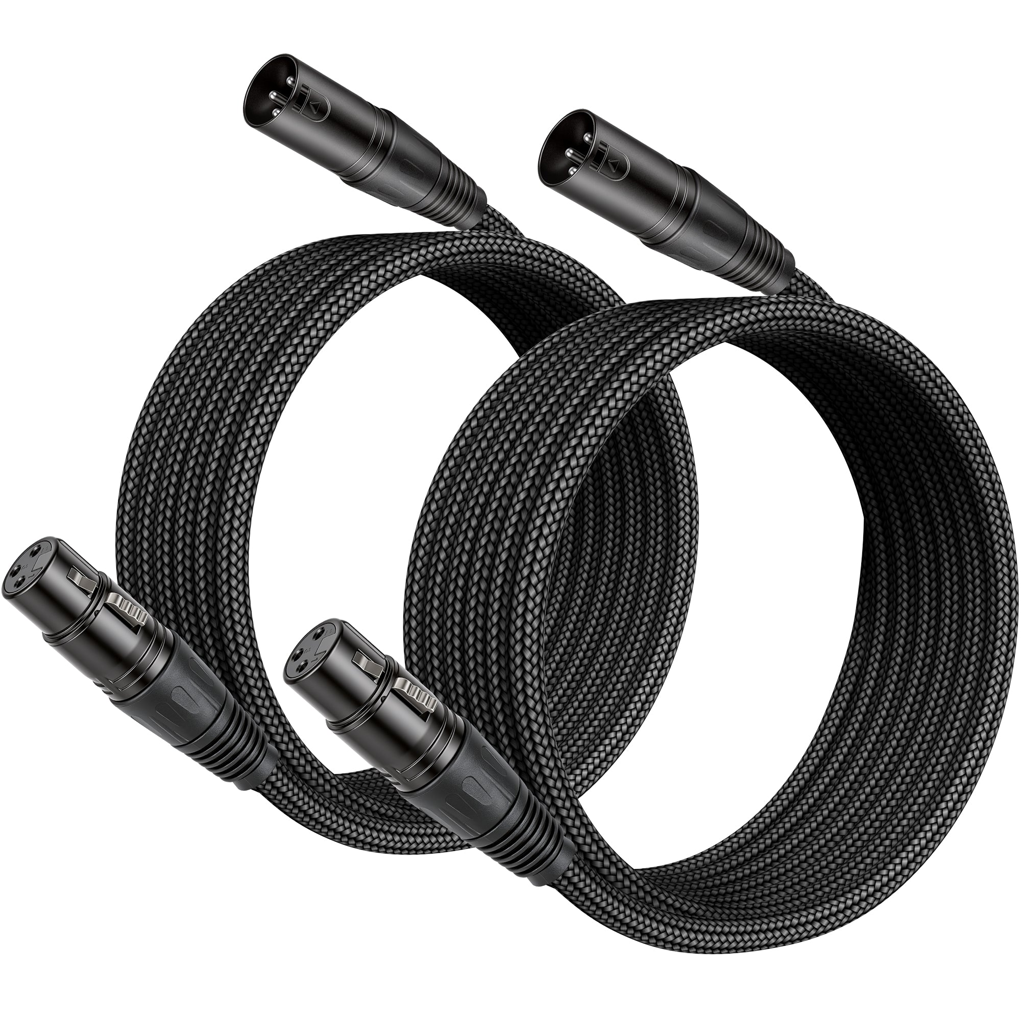 New Bee [2-Pack] XLR Cable 6ft, Nylon Braided XLR Male to Female