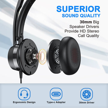  New bee USB Headset with Microphone for PC, Computer