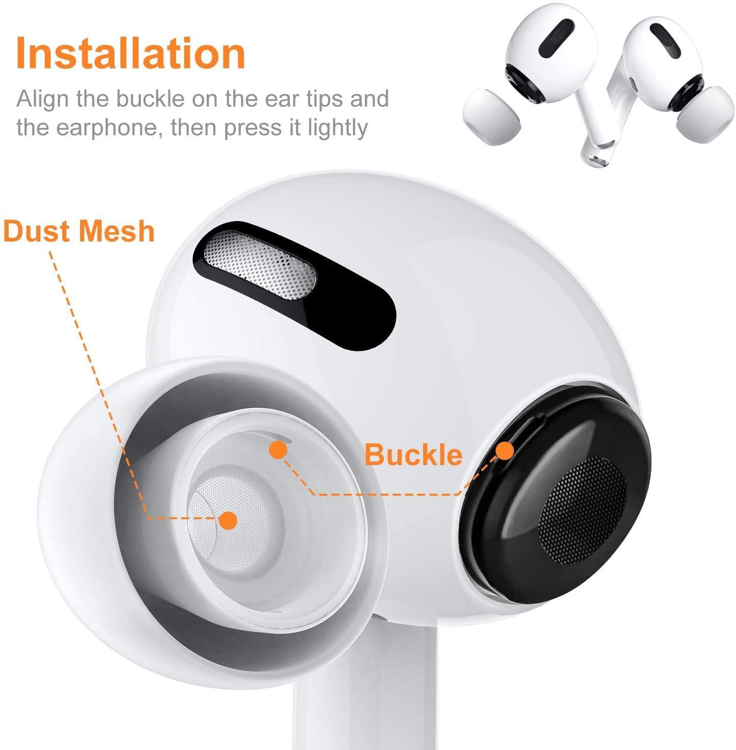 Replacement Ear Tips for AirPods Pro Silicon Ear Buds Tips with Portable Storage Box 12 Pieces New Bee