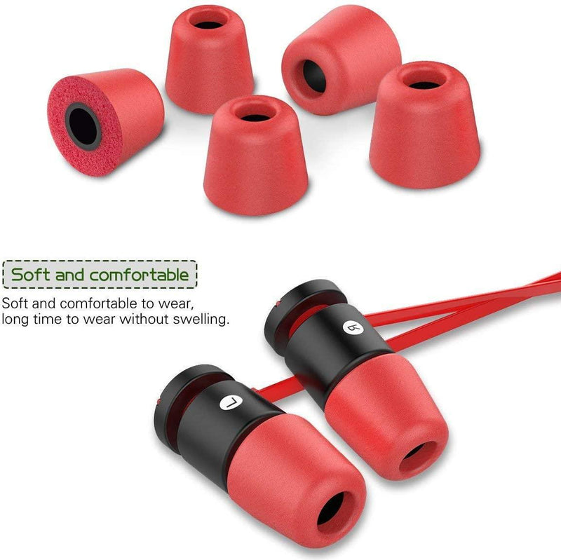 Earphone Tips New Bee 12pcs Premium Replacement Earbud Tips Blocking Out Ambient Noise Memory Foam Earbuds Inner 4.9mm for Headphones with 5mm-7mm Tips [6 Pairs]