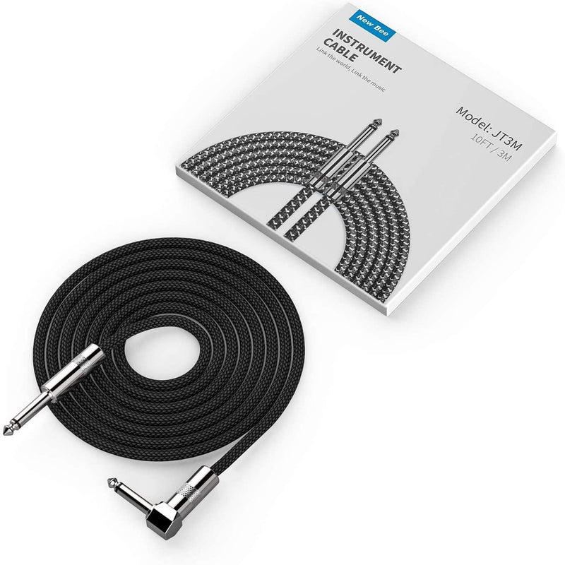 Guitar Cable 10ft New Bee Electric Instrument Cable Bass AMP Cord for Electric Guitar, Bass Guitar, Electric Mandolin, Pro Audio 