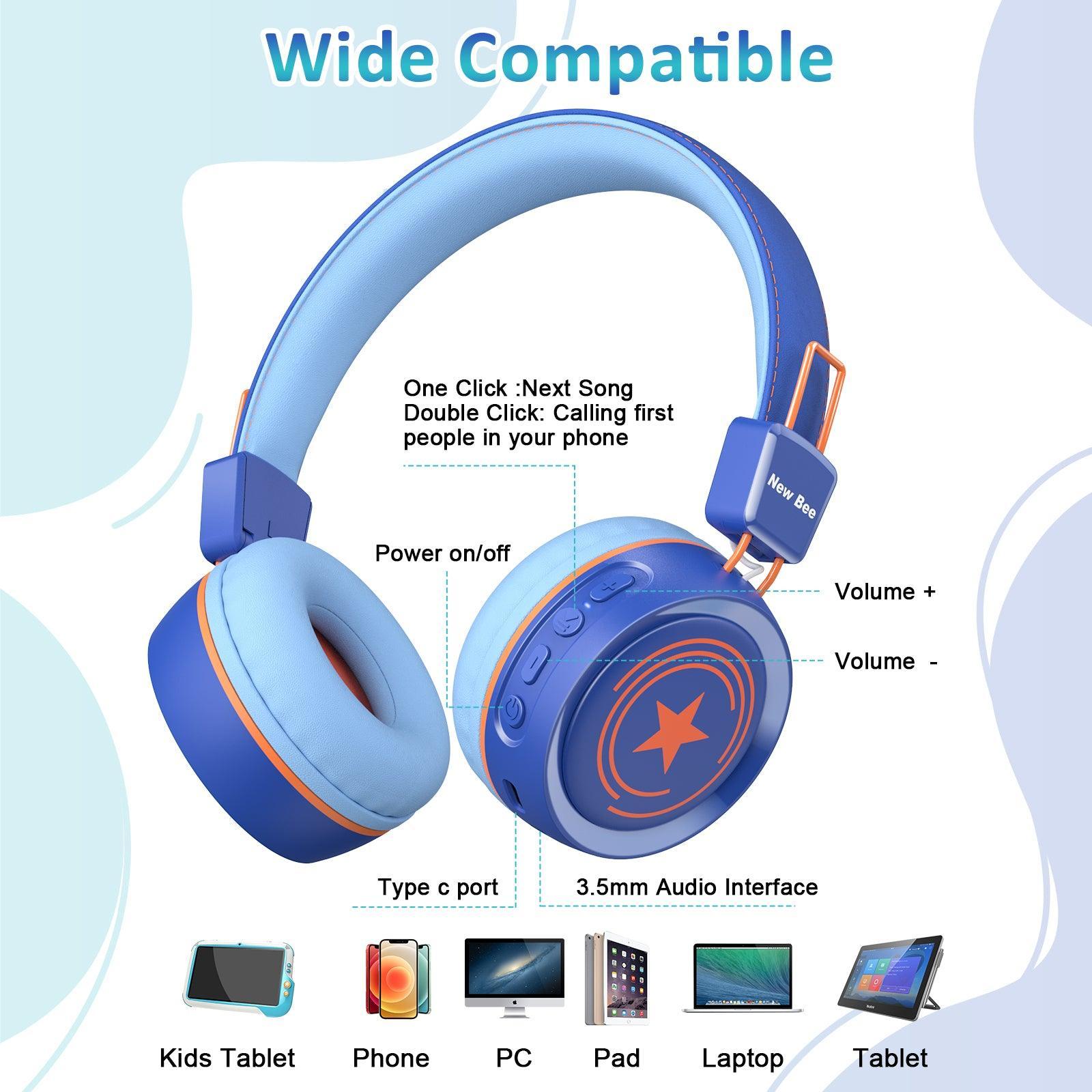 Kids Bluetooth Headphone Blue