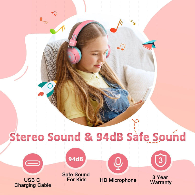 Kids Bluetooth Headphone Pink