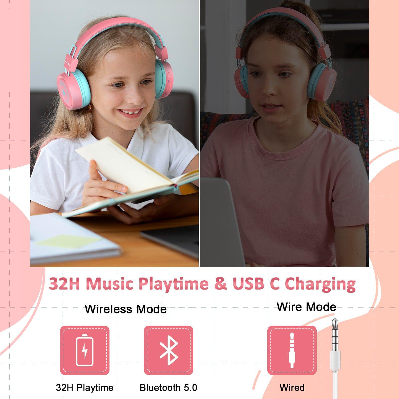 Kids Bluetooth Headphone Pink