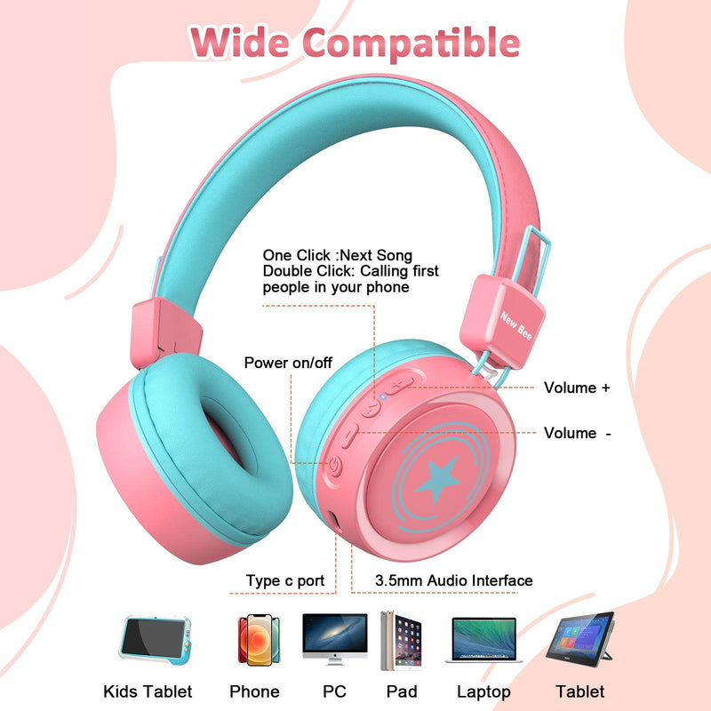 Kids Bluetooth Headphone Pink