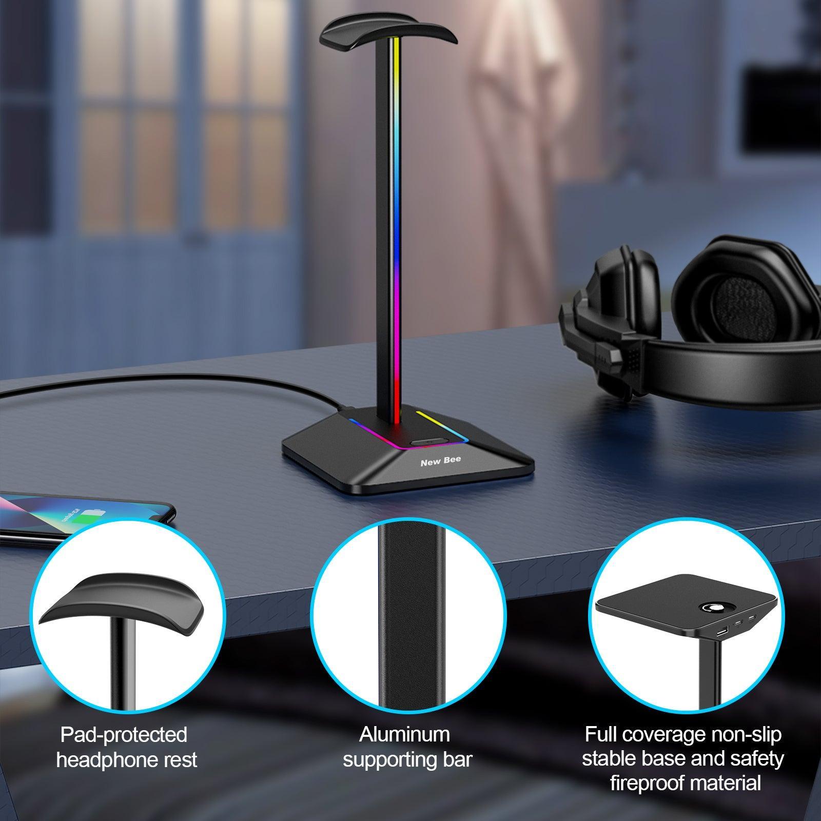 New bee wireless charging headphone stand hot sale