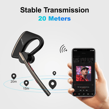 New Bee Bluetooth Earphones V5.0 Headset Wireless Headphones Business  Hands-free Earbuds 24H Talk Time Earpiece with Microphone